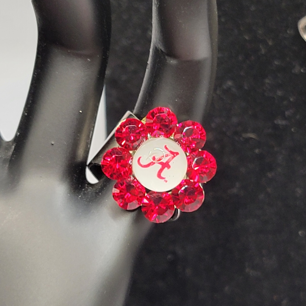 Alabama University Roll Tide Houndstooth Red White Black Silver Jewelry Lot - Picture 9 of 16